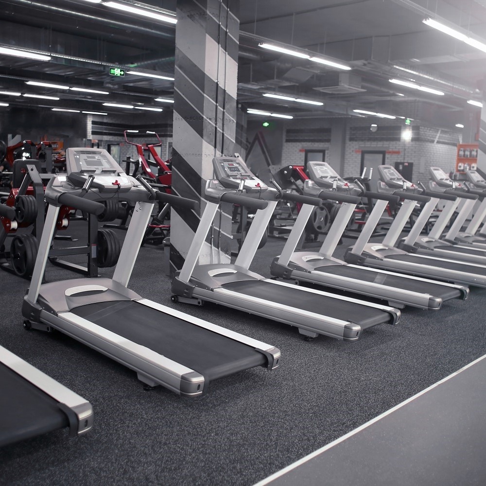 Multiple treadmills in a gym